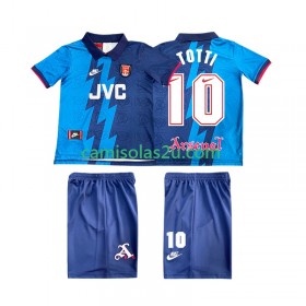 Camisolas de futebol Arsenal TOTTI 10 1995 Retro Criança Equipamento Alternativa 1996 Manga Curta